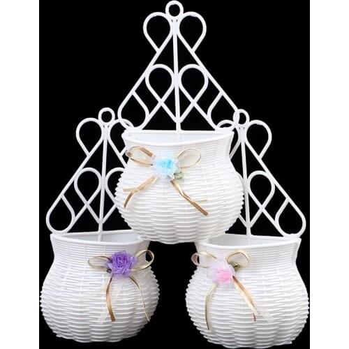Hanging Flower Basket Garden Handmade DIY Vase Artificial Rattan Home Decor Pots Home Decoration Flower Pot