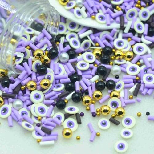 Polymer Clay Halloween Party Evil Eye Sprinkles-Slime Arts Crafting Supplies-Soft Clay Nail Embellishments-Free Shipping