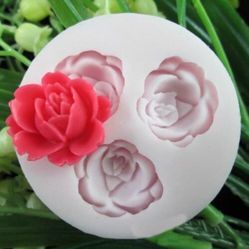 Cutter Modelling Tools Random Color Tiny Small Size 3D Rose Flowers Fondant Cake Cookie Chocolate Soap Mold