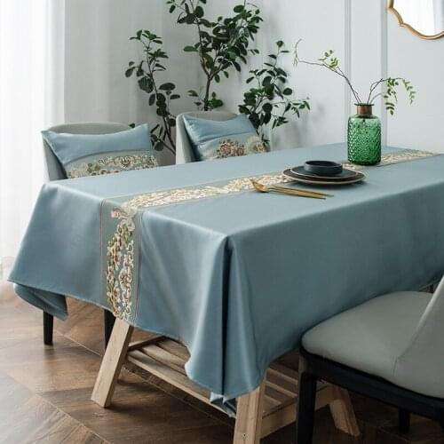 Luxury Classical Embroidered Tablecloth Silk Rectangular Table Cloth Wedding Banquet Home Decor High Precision Jacquard Craft