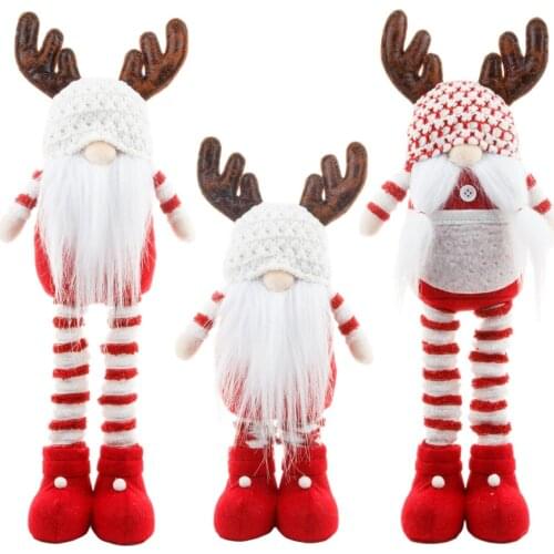 Christmas Gift Faceless Doll Antlers Retractable Couples Doll Party Window Decoration Ornaments Childrens Gifts Kawaii