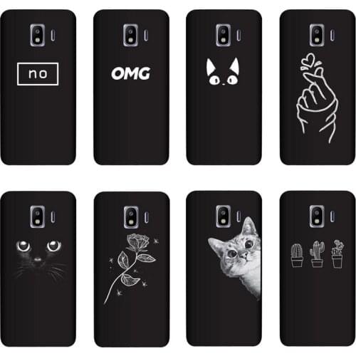 QAQsam Silicone Cover For Samsung Galaxy J4 Case Painting Flower Cat Moon Matte Phone Cases Funda