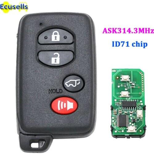 Smart Card 3+1-SUV button ASK314.3Mhz ID71-0140 Use for Toyota US Camry Reiz Prado Avalon 2005-2010 emergency key TOY48