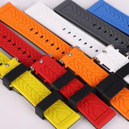 Men Silicone Watch Band Sport Diver Waterproof Rubber Strap Band Replacement Watchband 20mm 22mm 24mm 26mm