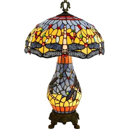 Led e27 Tiffany Dragonfly Iron Resin Glass LED Lamp.LED Light.Table Lamp.Desk Lamp.LED Dest Lamp For Bedroom