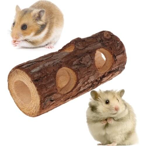 Hamster Tunnel Natural Wood Chew Toys Small Pets Squirrel Guinea Pig Chinchilla