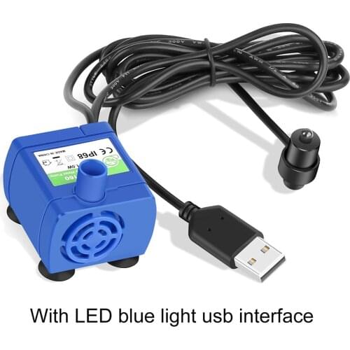 USB Water Pump LED Light Pet Cat Water Fountain Motor Accessories Replacement for Cat Dog Flowers Drinking Bowl Water Dispenser