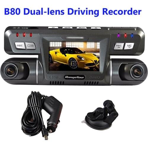 2018 New 2.7 Inch LCD Full HD 1080P Video Camera Recorder B80 Auto Car DVR 170 Degree+120 Degree Dash Cam Dual Lens Multilingual