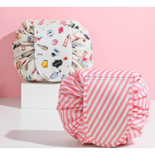 Creative Cosmetic Storage Bag Lady Travel Portable Storage Bag Toiletry Organizer Tool Round Dustproof Cover Waterproof Storage