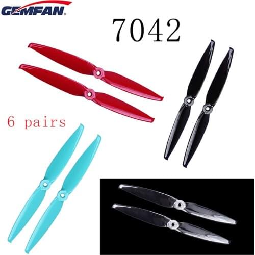 Gemfan Flash 7042 7.0x4.2 / 6042 6.0x4.2 PC 2-blade Propeller 5mm Mounting Hole for RC FPV Racing Drone Multicopter Accs