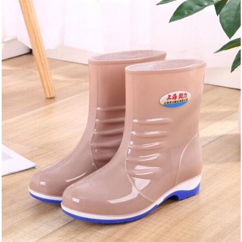 Japanese Style Womens Rain Boots Summer Waterproof Rubber Female Raining Boots Shoes Non-slip Boots