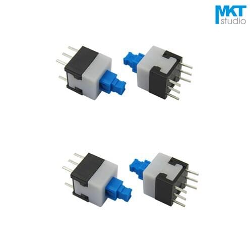 100Pcs Blue Button 6 Pins 8*8mm Push Button Electronic Switch Latch/No-Latch
