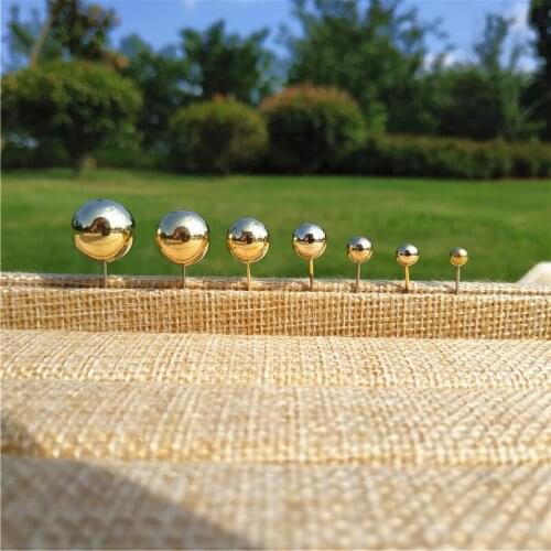 100 Pieces/lot Gold Metal Color Stud Earring Jewelry Accessories 4 5 6 8 10 12 14mm DIY Wholesale Findings & Components