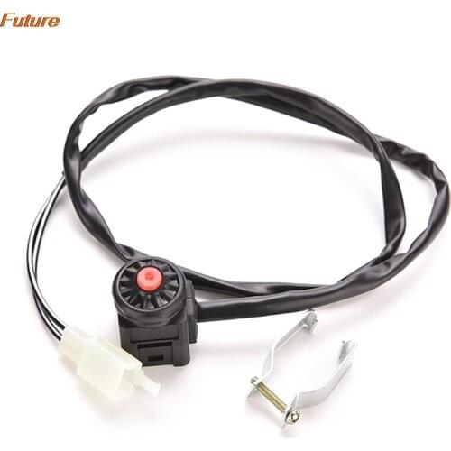 1x Motorcycle Spike Switch Red Button Horn Starter off-road Vehicle ATV UTV Dual Sports 22mm Handlebar Mounting Rod Universal