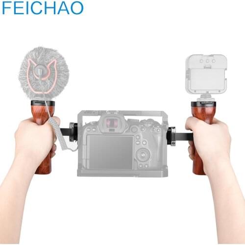 DSLR Camera Hand Universal Grip Wooden Side Handle (1/4”-20 Screws) for Sony For Nikon Camera Thread for BMPCC 4K A7RIII