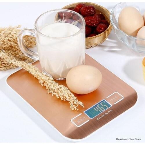 5kg Digital Kitchen Scale Electronic Food Scales Stainless Steel Weight Measuring Tools Slim LCD Weighing Scale Household NEW