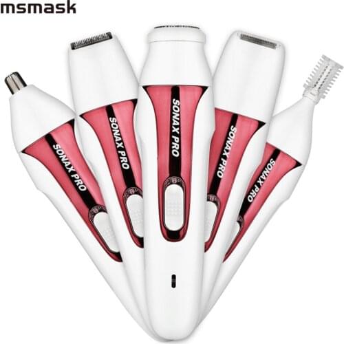 5 IN 1 Electric Hair Shaver Painless Trimmer For Body Bikini Area Eyebrow Nose Facial Hair Removal Hair Clipper Epilator