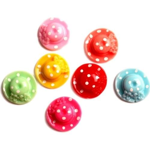 50Pcs Mixed Resin Hats Beads Decoration Crafts Flatback Cabochon Scrapbooking Fit Phone Embellishments Diy Accessories