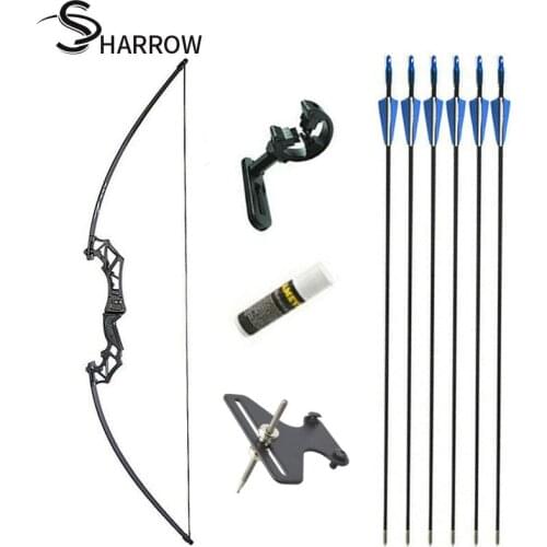 53inch Archery Recurve Bow and Arrow Set Straight Bow 20-50lbs Takedown Target Shooting Hunting Accessories