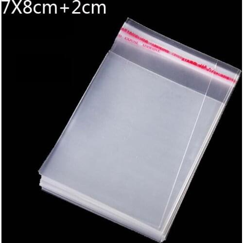 600PCS 7*8 2cm SMALL PACKAGING BAG for TRINKETS STORAGE 5x5cm CLEAR PLASTIC POUCHES RESEALABLE CELLOPHANE MINI BAGS