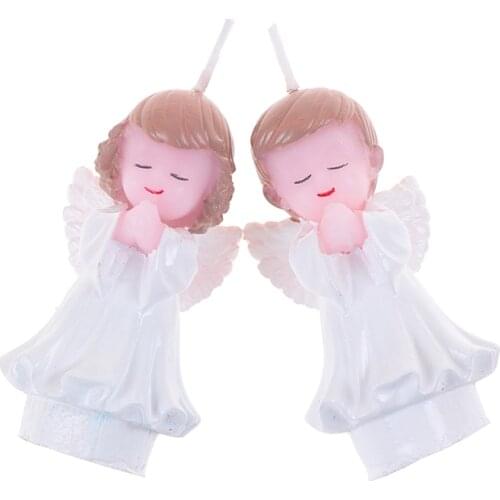 Angel Rosary candle cake topper Christening Baptism wedding First 1st Communion baby shower table centerpiece decoration gift