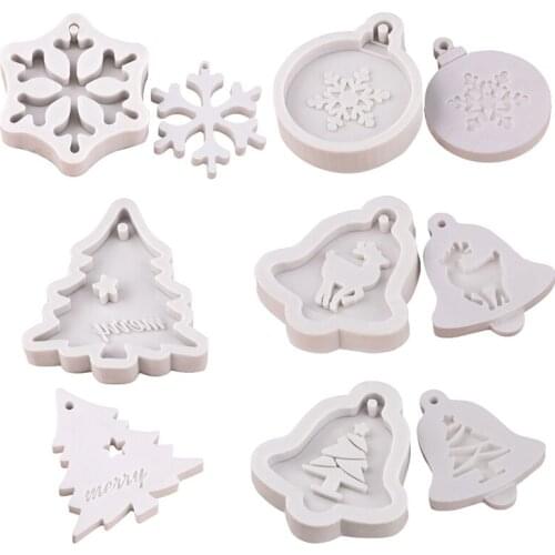 Aomily 3D Christmas Snow Elk Bells Shaped Silicon Chocolate Jelly Candy Cake Bakeware Mold Bar Ice Block Soap Mould Baking Tools