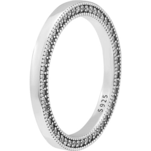 Authentic 925 Sterling Silver Ring Signature Hearts Finger Rings for Women Wedding Original Elegant Jewelry