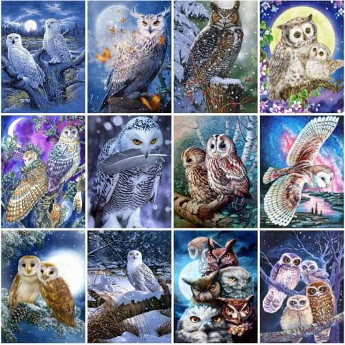 AZQSD Diamond Painting Owl Animal Cross Stitch Diamond Embroidery Sale Full Square Handmade 5d Diy Home Decor Gift Needlework