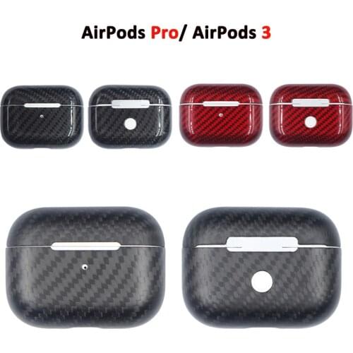 Real Carbon Fiber Case for Apple AirPods Pro Wireless Charging Bluetooth Headphone Ultra-thin Cover for AirPods 3 Accessories
