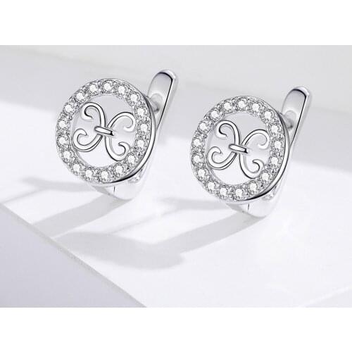DE123 Silver Hoop Earrings for Women Authentic 925 Sterling Silver AAA CZ Hoops Female Mode Bijoux Brincos