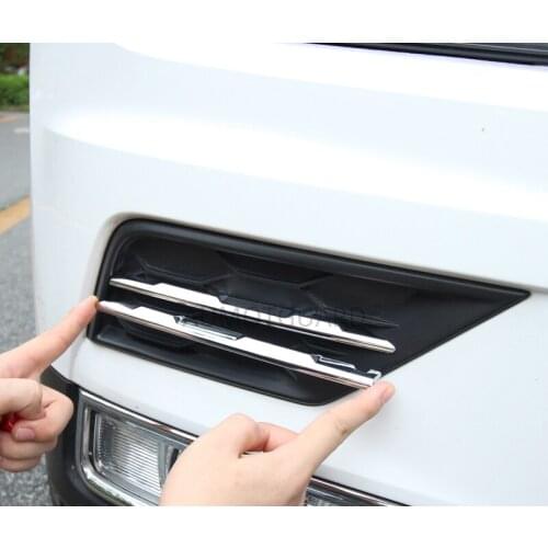 For Tiguan Second Generation 2017-2019 ABS Chrome Plated Car Front Fog Light Strip Frame Cover Trim Grille Decoration Strips