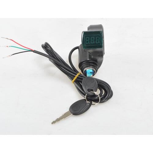 Electric Vehicle LCD Display Panel Thumb Throttle Voltage Key Switch Lock with Power Switch for Electric Bike/Scooter/Ebike