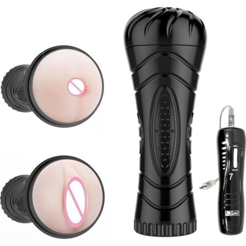 Erotic Male Masturbator Soft Silicone Vagina Anus Vibrating Pocket Pussy Intimate Goods for Adults Sex Toys for Men Sextoys