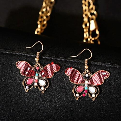 Ethnic Womens Animal Butterfly Dangle Earring Vintage Boho Statement Gourd Earrings Ladies Fashion Jewelry Gift