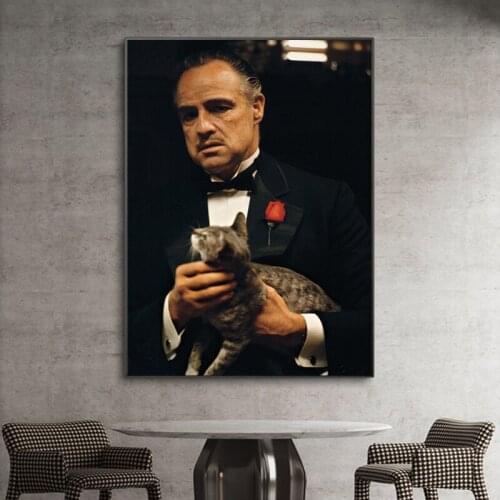 Movie Godfather Portrait Art Posters and Prints Wall Art Canvas Paintings on The Wall Hanging Pictures for Living Room Decor