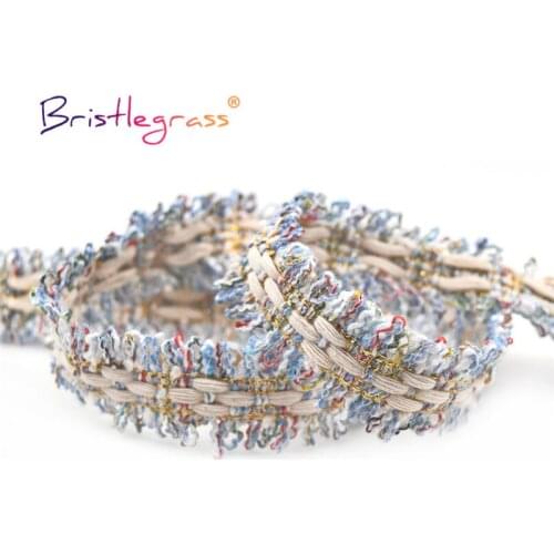 BRISTLEGRASS 5 10 Yard 1" 25mm Handmade Rainbow Cotton Braided Crochet Lace Trims Decorative Ribbons Fabric Costume Dress Sewing