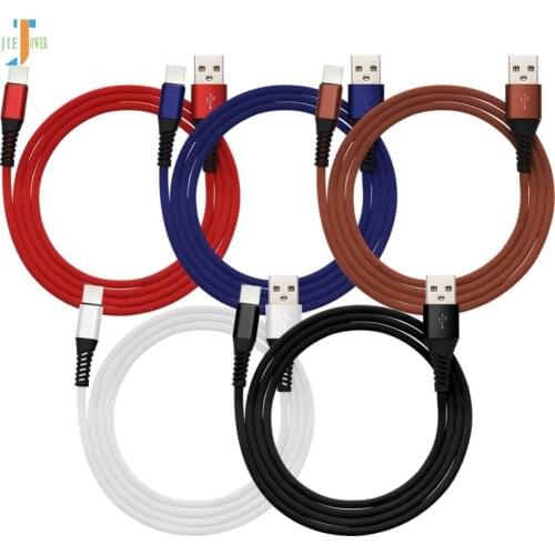 100pcs/lot USB Type C Cable for USB C for Samsung S10 S9 S8 Huawei Xiaomi Fast Charge USB C Cable Nylon Braided Charging Cable