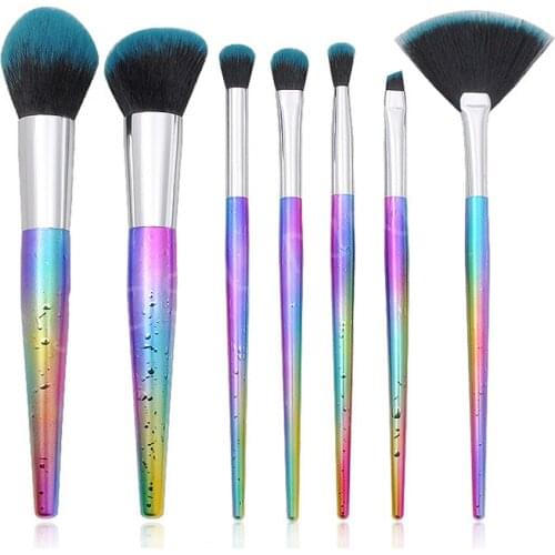 10 Piece Makeup Brushes Set Private Label Eyeshadow Brush Drill Taper Drop Pattern Mask For Face Women Edge Brush Wholesale