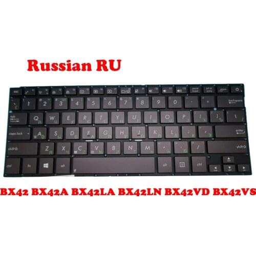 Laptop Keyboard For ASUS BX42 BX42A BX42LA BX42LN BX42VD BX42VS Brown Without Frame Russian RU