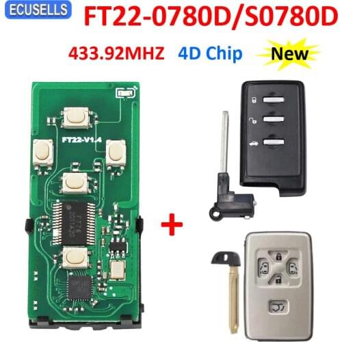 Lonsdor FT22-0780D/S0780D Board 0780 433.92Mhz Keyless Go Remote Smart Car Key PCB with 4D Chip for Suabru Outback Legacy