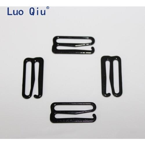 Luo Qiu High quality 500pcs/lot 20mm painted black type 9 metal bar Buckles clips for Lingerie Adjustment accessories DIY