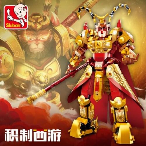 Cartoon Animal Figures car Police Fire plane Building Blocks Bricks King Warrior Mech Toys For Children Friends Boy Gifts