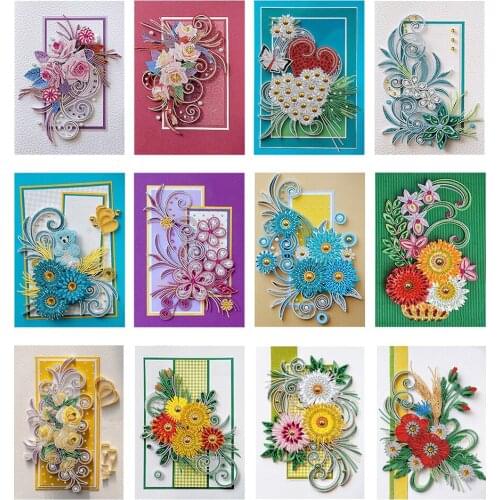 5D Diamond Painting Flower Series Kits DIY Paper Quilling Painting Picture Special-shaped Drill Diamond Painting For Home Decor