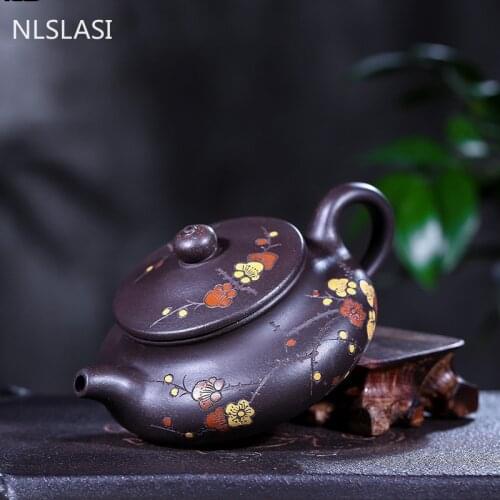 New style plum flower purple sand teapot travel convenience tea set Dahongpao teapot household drinking utensils WSHYUFEI