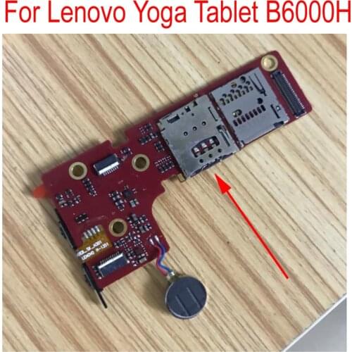 Original For Lenovo Yoga Tablet B6000H B6000f B6000 Card Reader Slot Tray Flex Cable Board with Vibrator Part