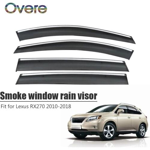 Overe 4Pcs/1Set Smoke Window Rain Visor For Lexus RX270/RX350 2010 2011 2012 2013 2014 2015 2016 2017 ABS Car Accessories