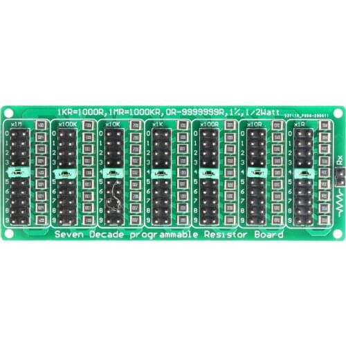Seven Decade Resistor Board 1R-9999999R Step Accuracy 1R 1% 1/2 Watt Module 200V Programmable Adjustable SMD Module
