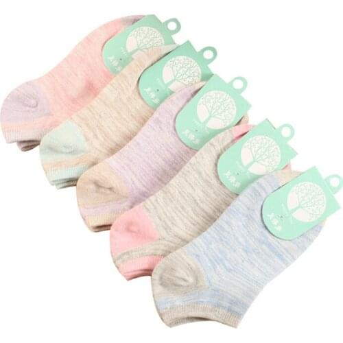 Plain Small Fresh Pure Color Women Fashion Cotton Socks Women Summer Casual Breathable Boat Socks 5 Pair / Lot = 10 Pcs