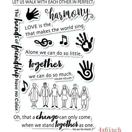 4*6 Inch "We Are The World" Transparent Silicone Clear Stamp for Scrapbooking Diy Craft Decoration Soft Stamp