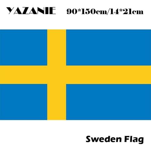 YAZANIE 90x150cm Sweden Flag Polyester Swede Swedish Flags And Banners National Flag Festival Activity Event Decoration Home Dec